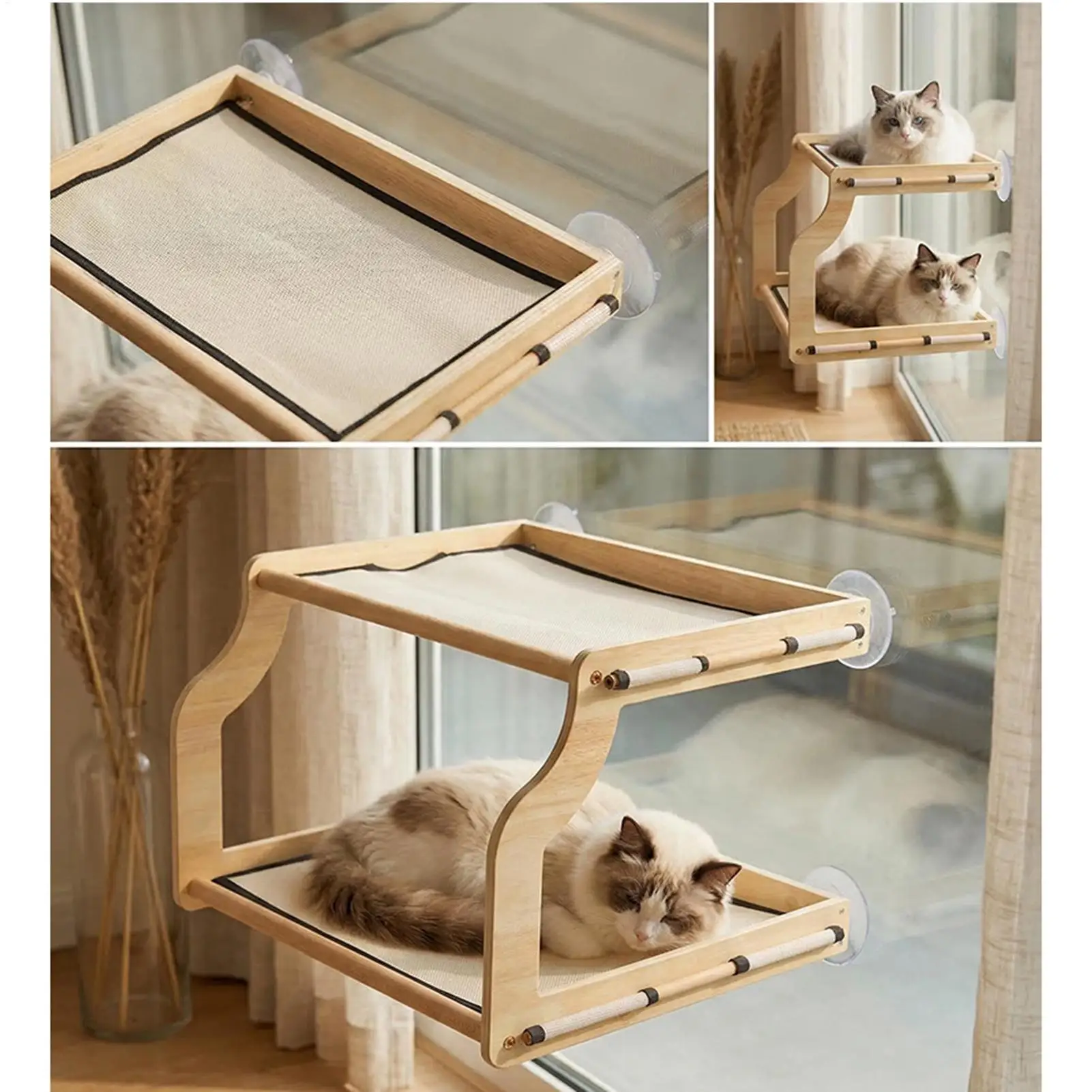 Window Cat Bed Heavy Duty Breathable Suction Cup Pet Window Seat For Cats Inside For Small Medium Large All Breeds Kitten - Image 3