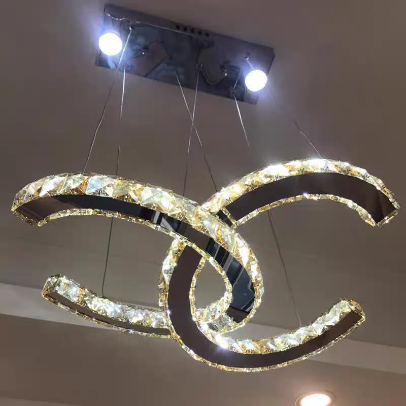 Circular Crystal Lamp Modern LED Pendant Light for Living Dining Room Bedroom Home Lighting Fixtures Stainless Steel Room Decor - Image 5