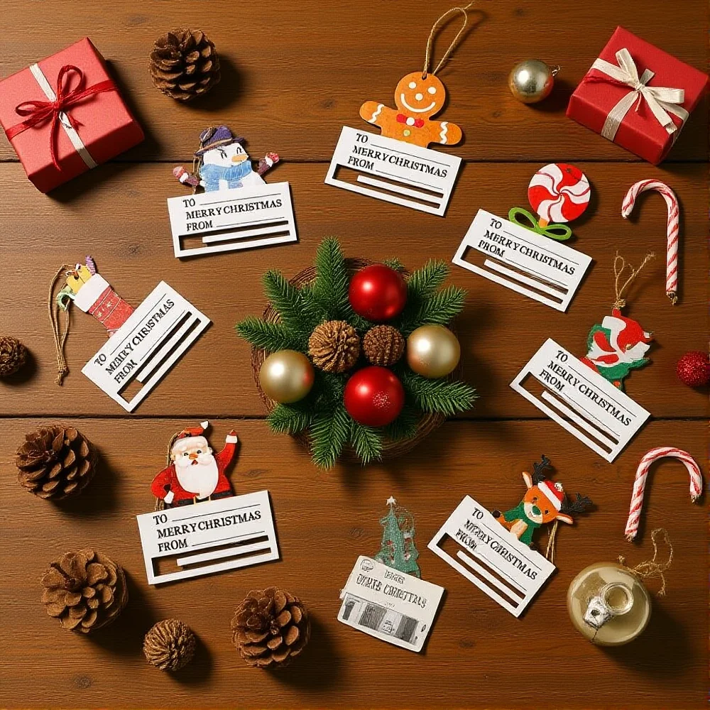 Christmas Wooden Money Card Christmas Decoration For Home 2025 Pendant Xmas Tree Ornaments Navidad Natal New Year Gifts 2026