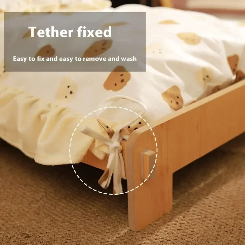 Solid Wood Cat Bed Dog Bed Removable Mat Washable All Season Universal Cat Nest Dog House Pet Supplies Pet Bed Within 7kg - Image 5