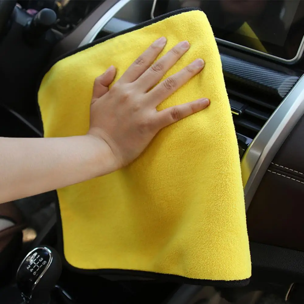 Yellow Car Care Cleaning Drying Cloth Wax Polishing Sponge/Cloth/Brush Kitchen Washing Towel Car Wash Tool - Image 4