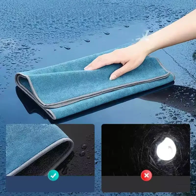 Thick Double Layer Microfiber Car Cleaning Towel Super Soft High Absorbent Drying Cloth Reusable Rag for Auto Body Daily Cleaning and Maintenance - Image 2